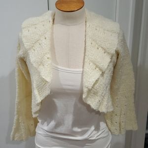 Bebe Butter Yellow Cropped Cardigan Shrug Sweater M